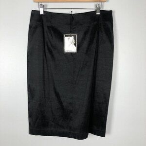 Staples Black Linen Blend Dressy Pencil Skirt US Size 14 $99 NWT